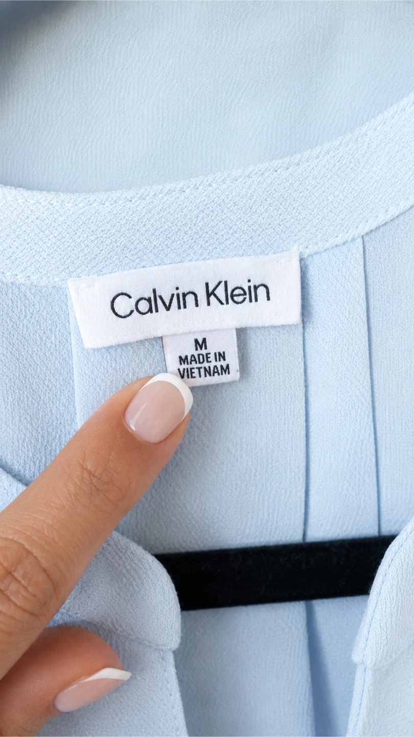 Calvin Klein Women's Light Blue Blouse - Size M - photo 4