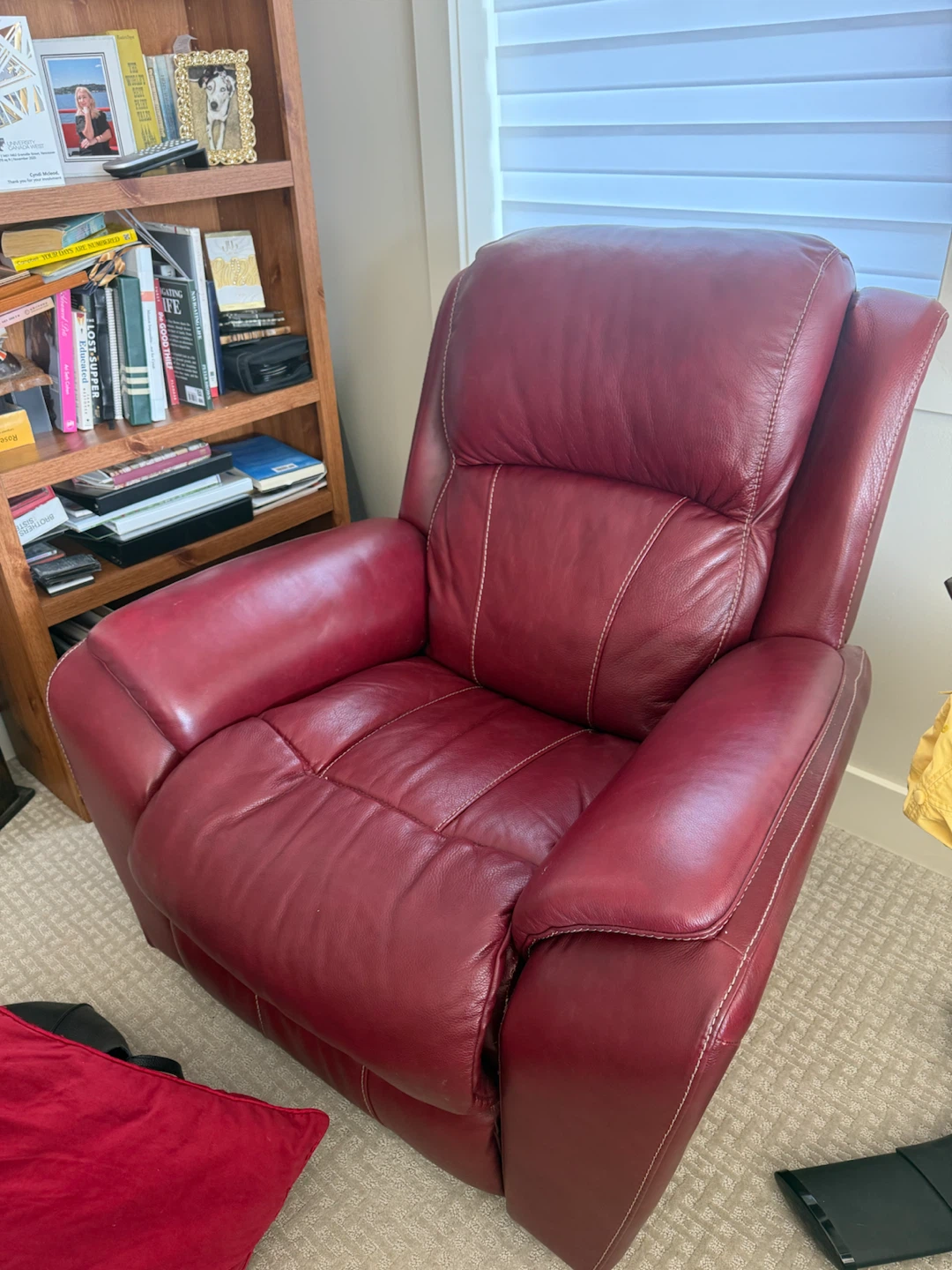 Lazyboy - Red Leather Recliner Chair