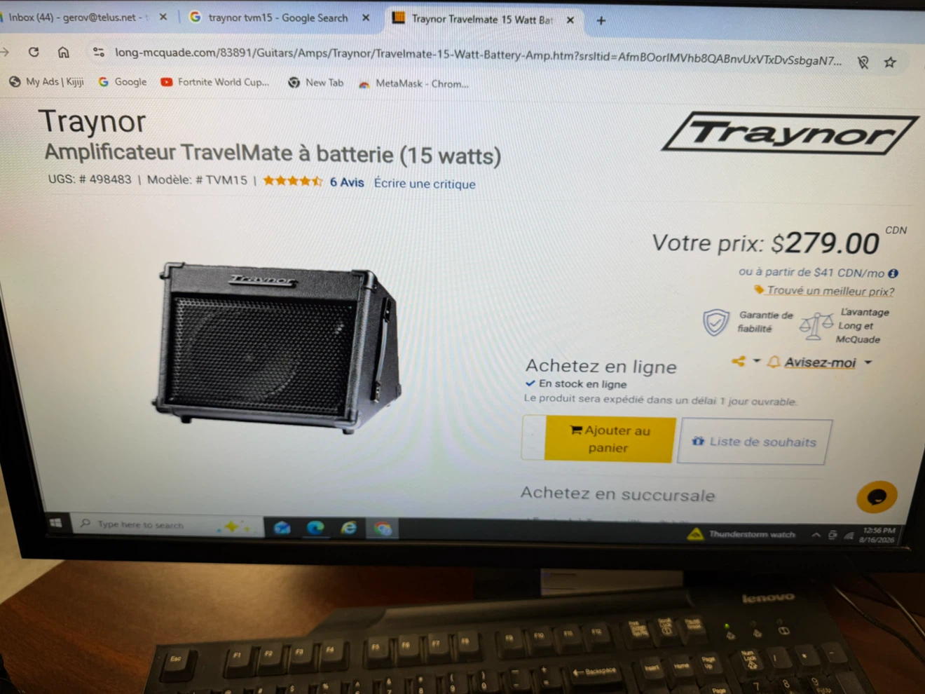 Traynor TVM15 TravelMate 15 Watt Battery Amp