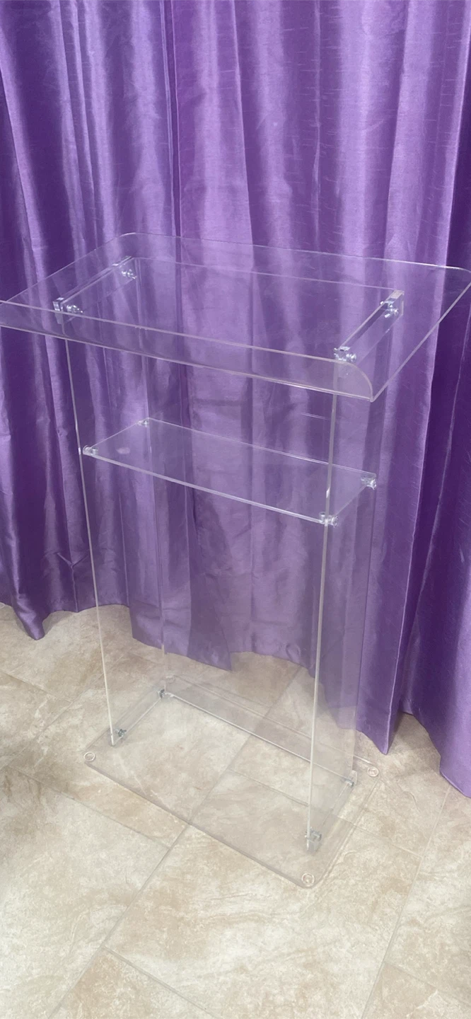 Clear Acrylic Lectern with Shelf