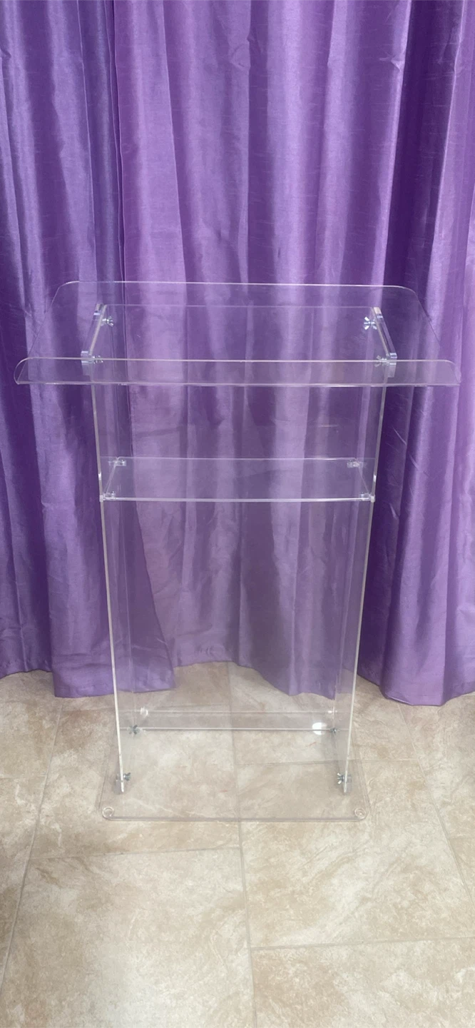Clear Acrylic Lectern with Shelf - photo 2
