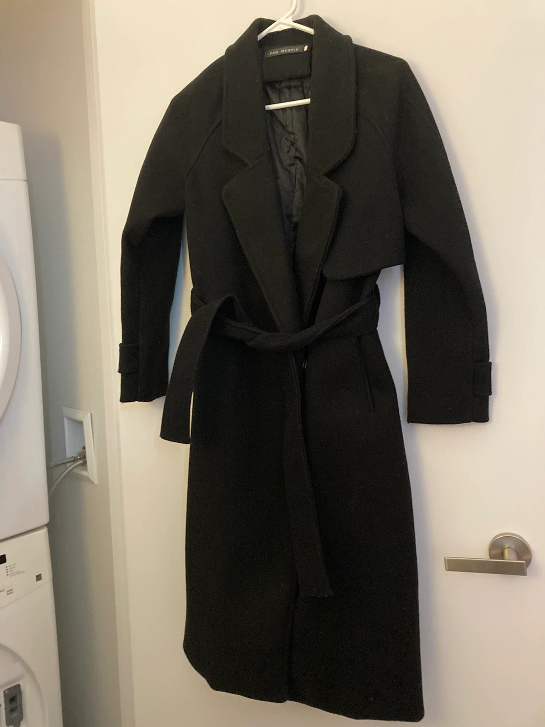 Korean style WOMAN Black long Coat - photo 3