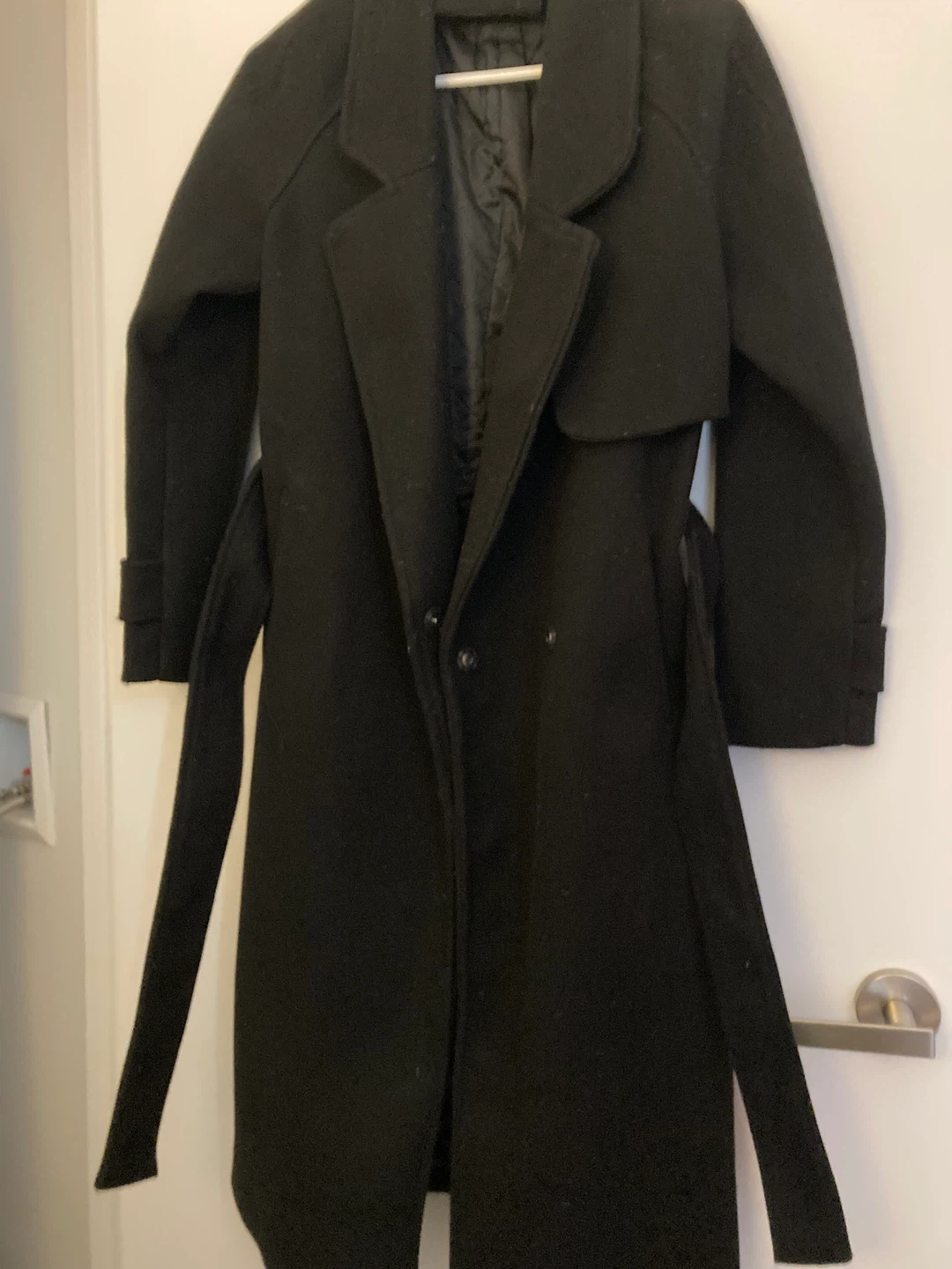 Korean style WOMAN Black long Coat - photo 4