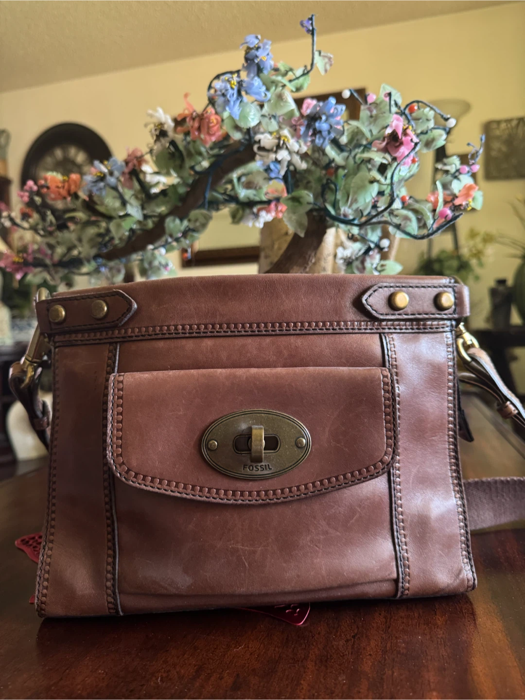 Fossil Brown Leather Crossbody Purse
