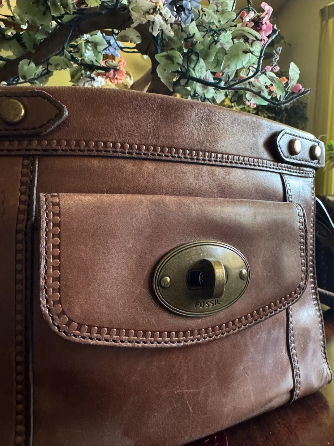 Fossil Brown Leather Crossbody Purse - photo 2