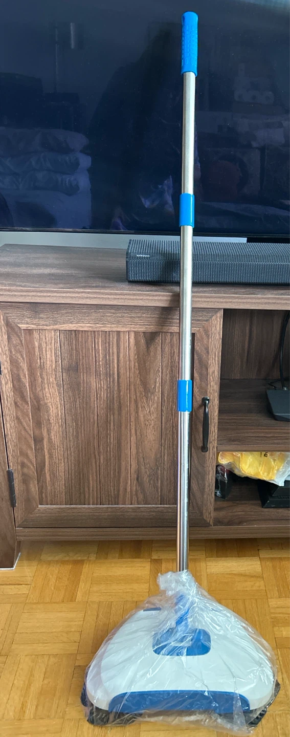 Blue and White Spin Mop Broom Sweeper