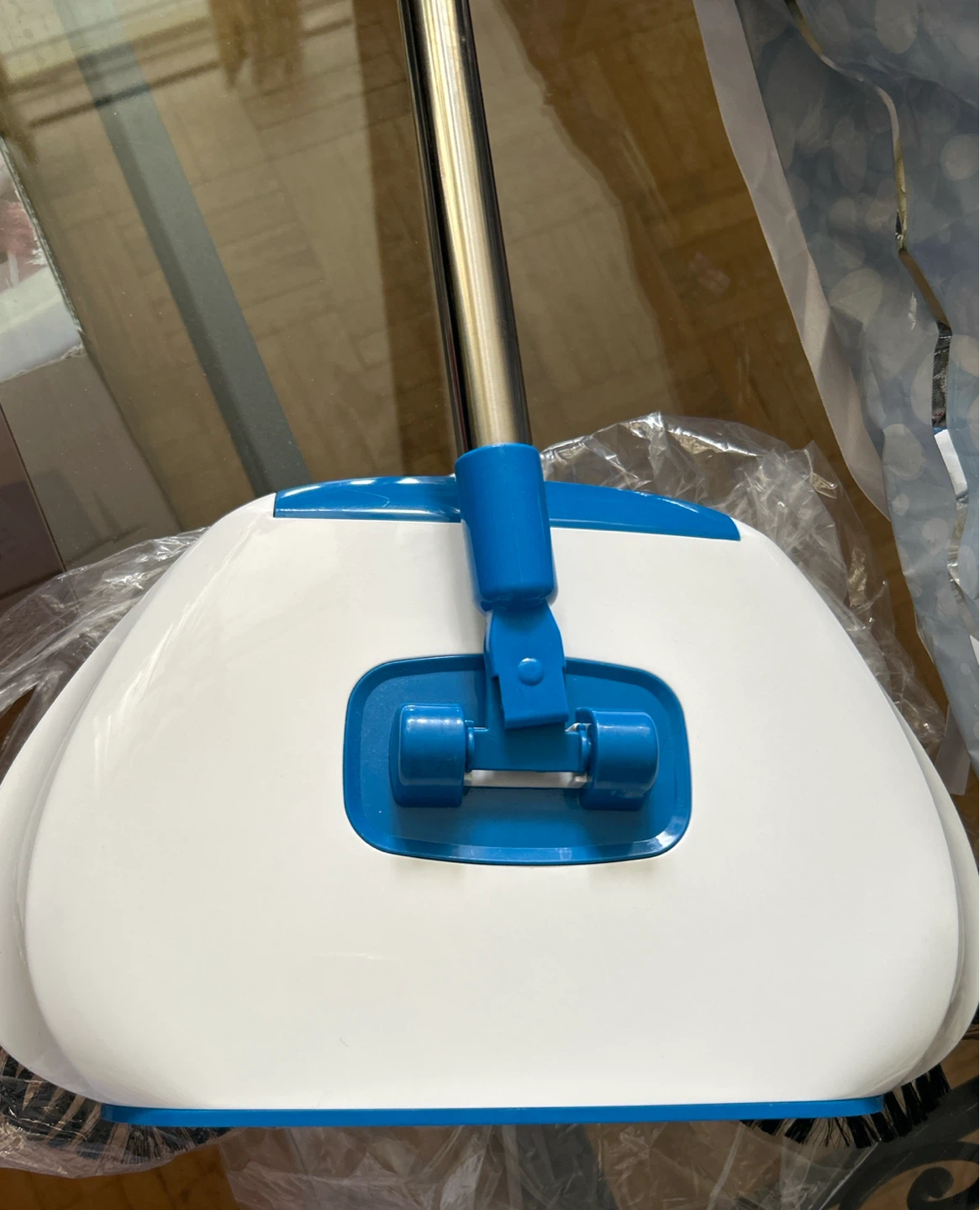 Blue and White Spin Mop Broom Sweeper - photo 2