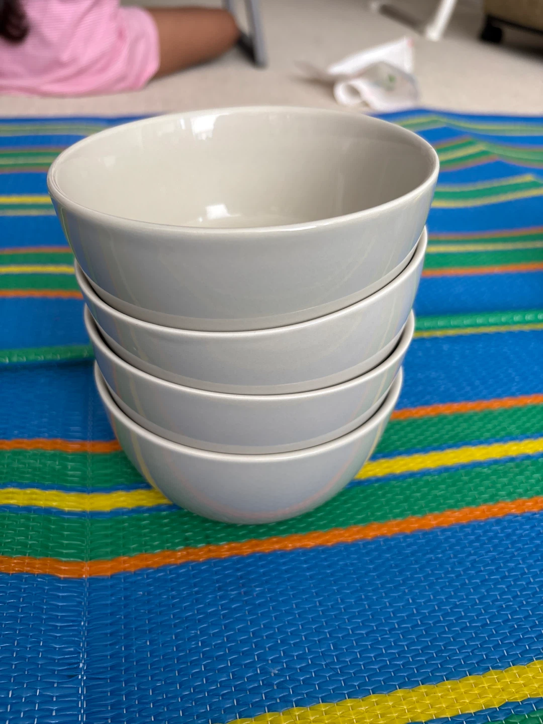 Set of 4 White Ceramic Bowls