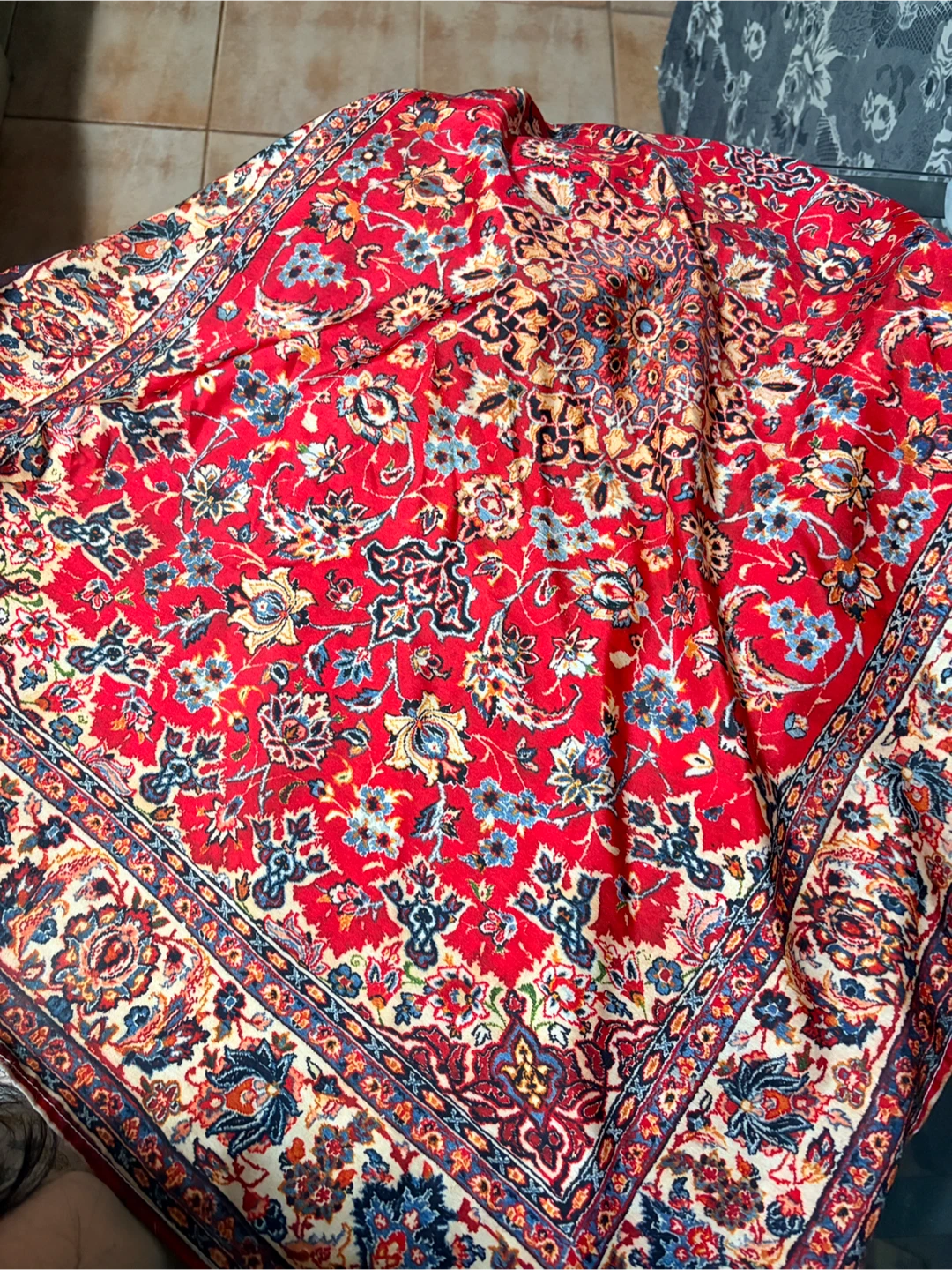 Red Floral Patterned Scarf - photo 2
