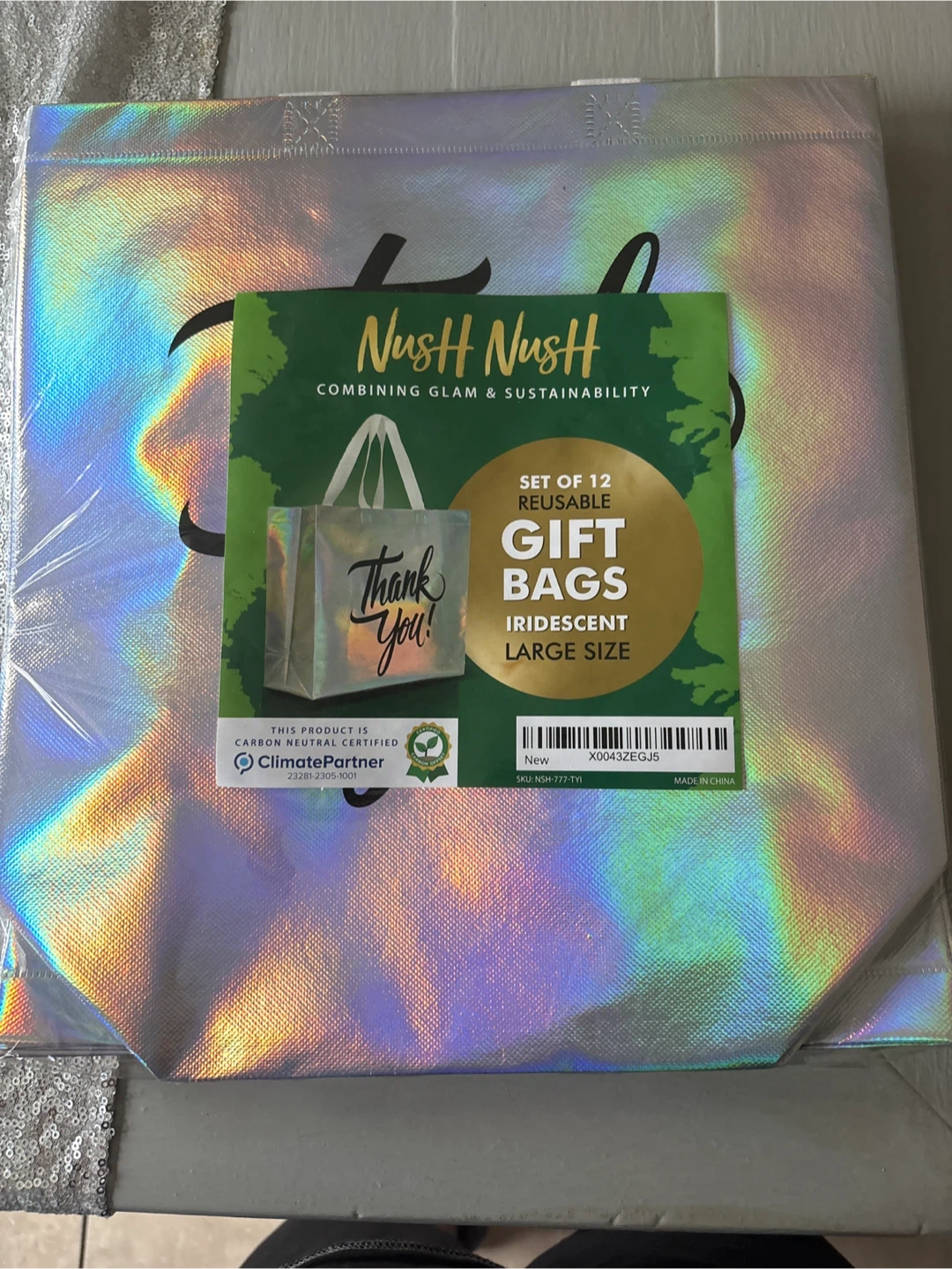 Nush Nush Iridescent Reusable Gift Bags Set
