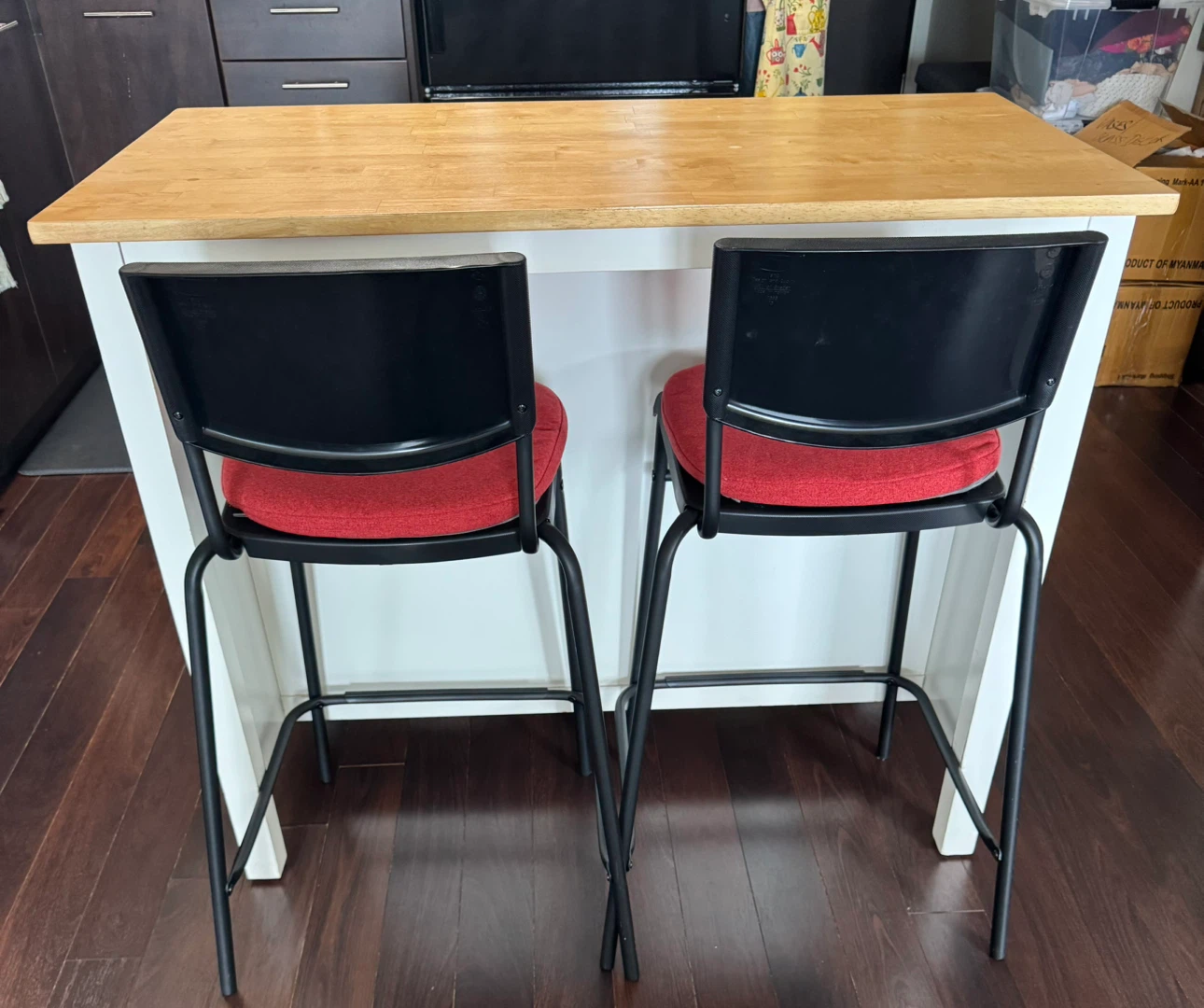 MOVE OUT SALE!! Kitchen Island with Bar Stools