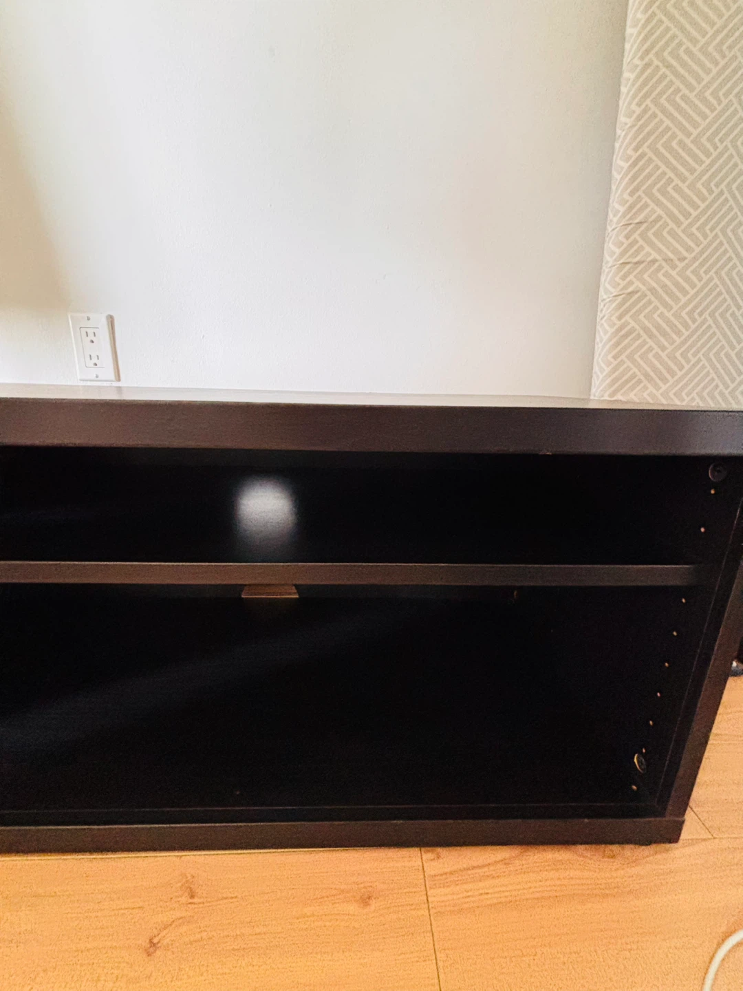 Dark Wood TV Stand with Shelves - photo 3