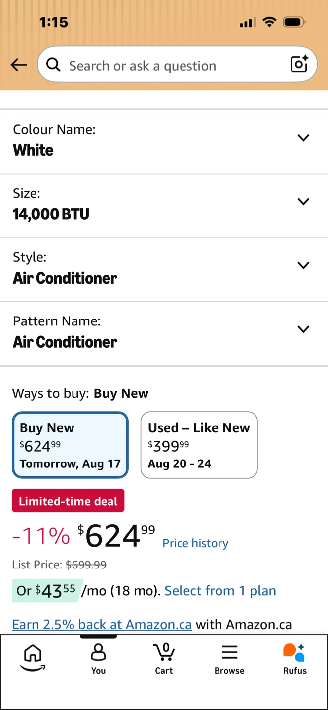 DeLonghi Pinguino Portable Air Conditioner 14,000 BTU - photo 3