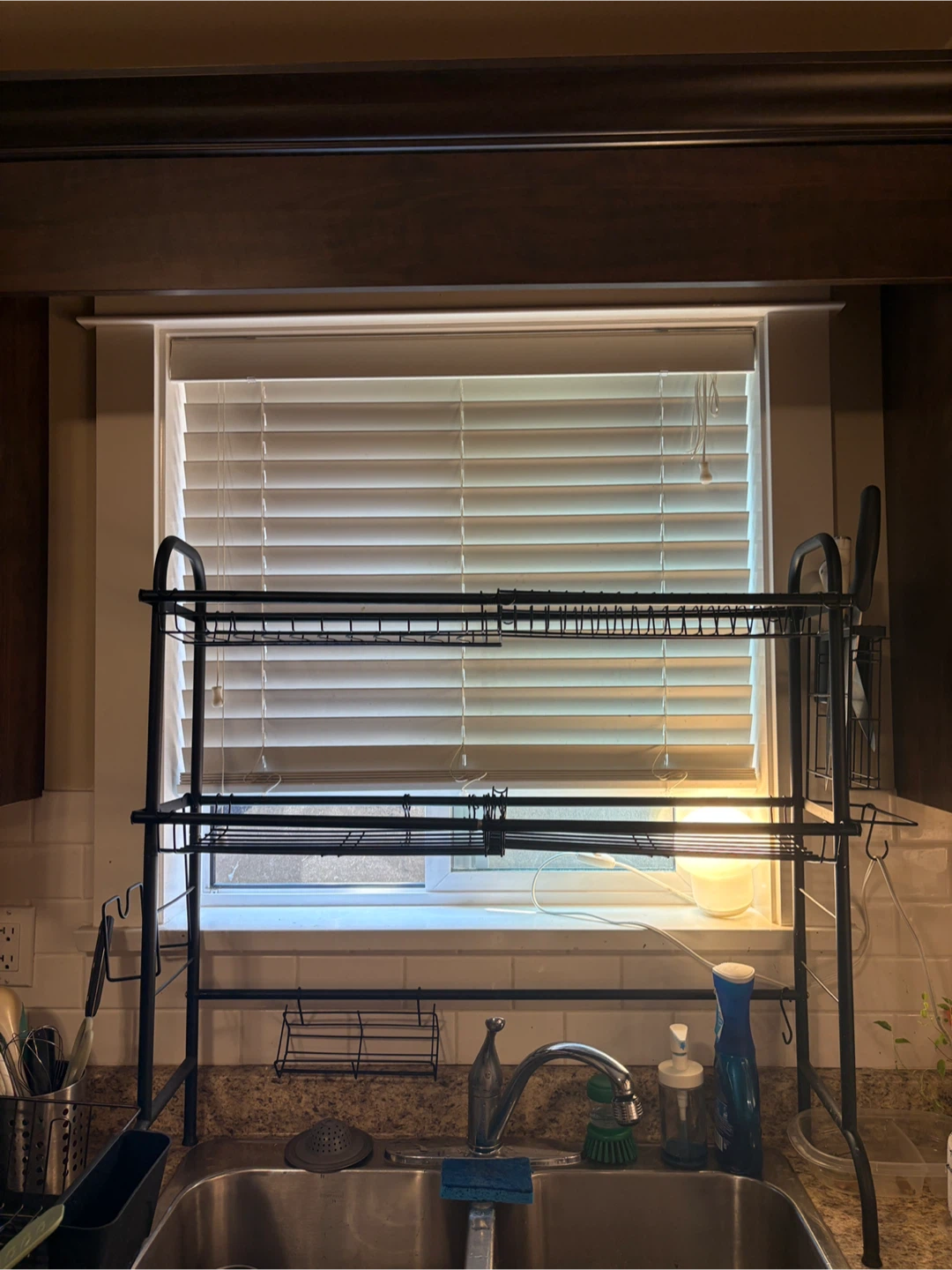 Black Metal Over-the-Sink Dish Drying Rack