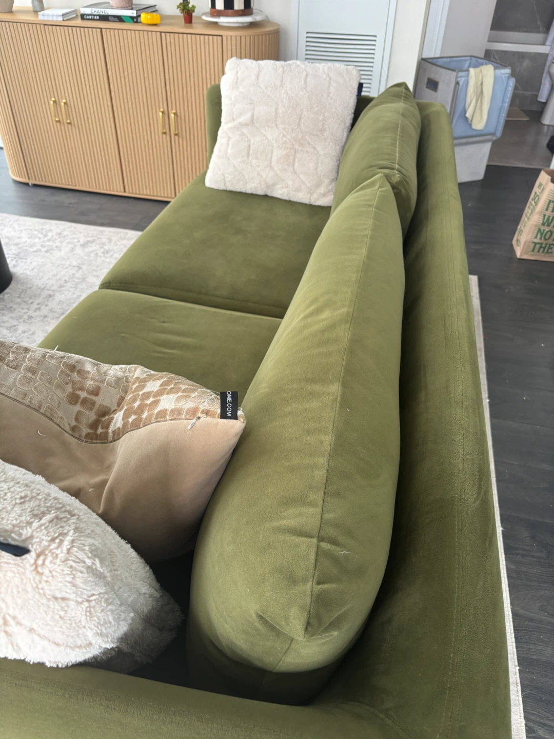 Velvet Sofa - Green - photo 3