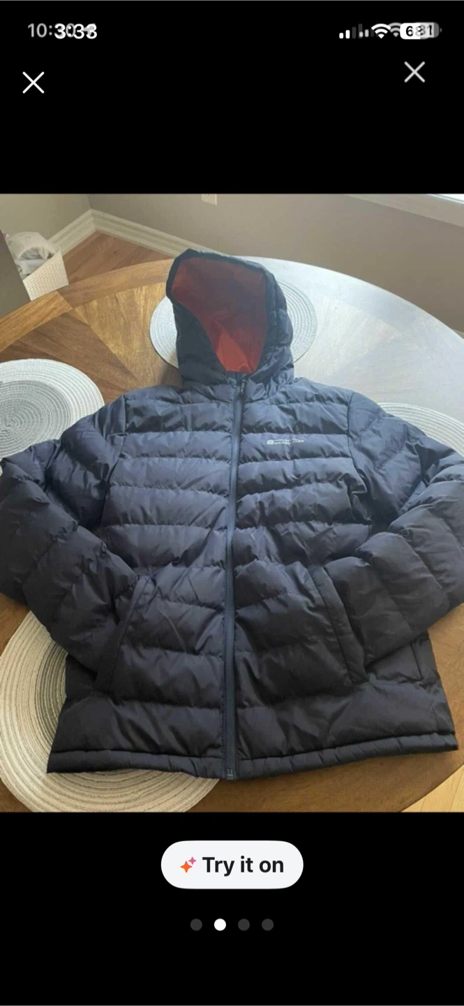 Men’s puffer jacket - SMALL navy/orange - photo 2