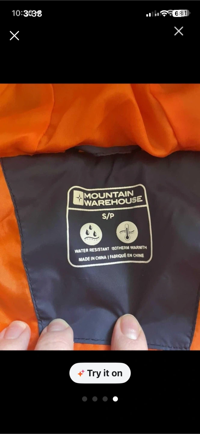 Men’s puffer jacket - SMALL navy/orange - photo 4