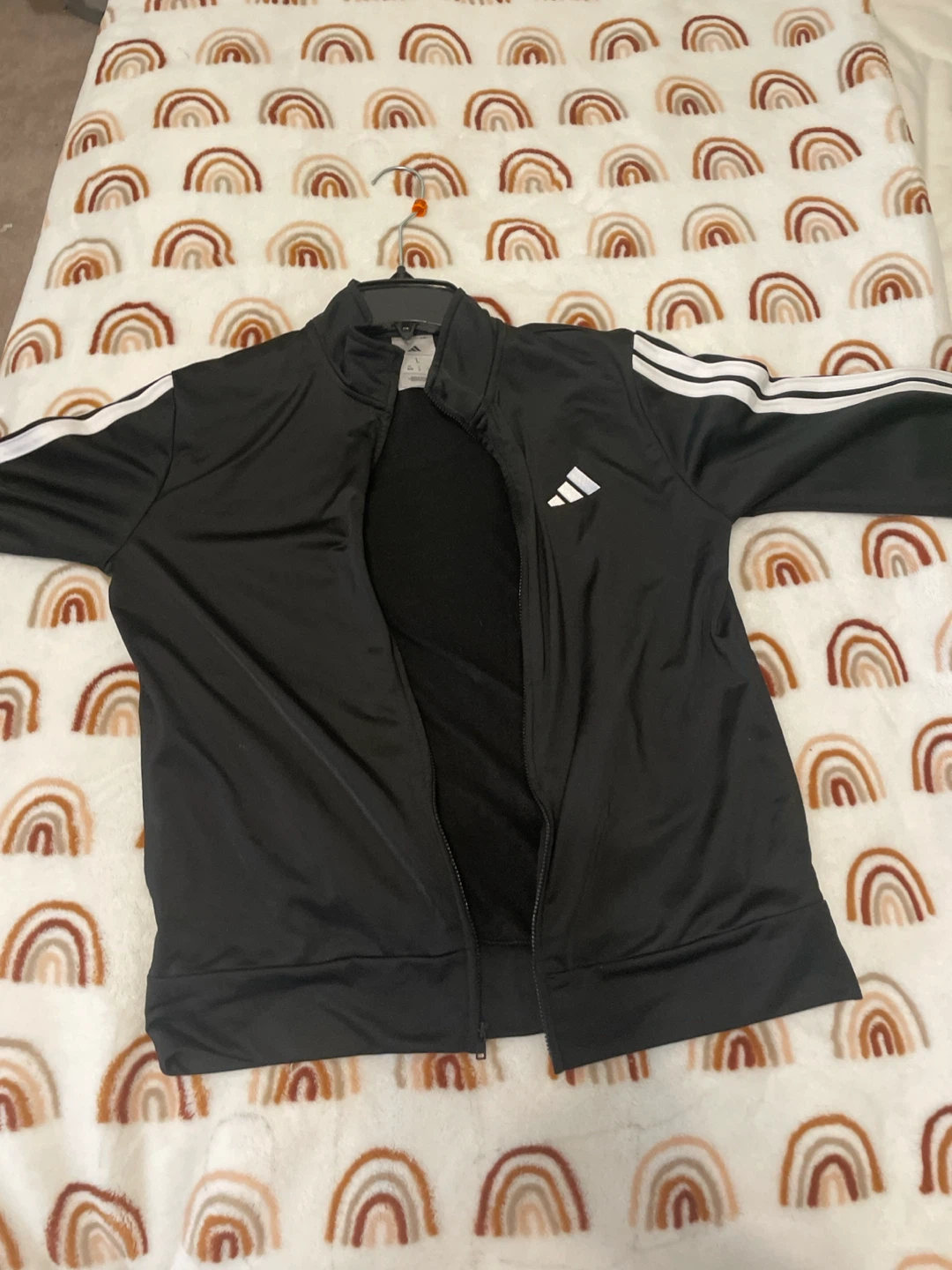Adidas Track Jacket Black White Size L, US 14/16 - photo 2