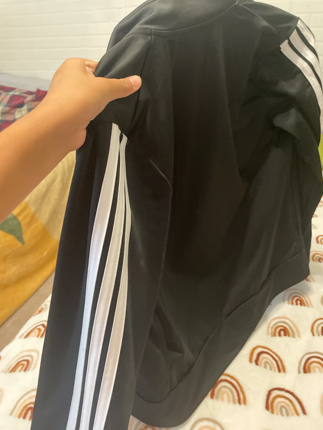 Adidas Track Jacket Black White Size L, US 14/16 - photo 4