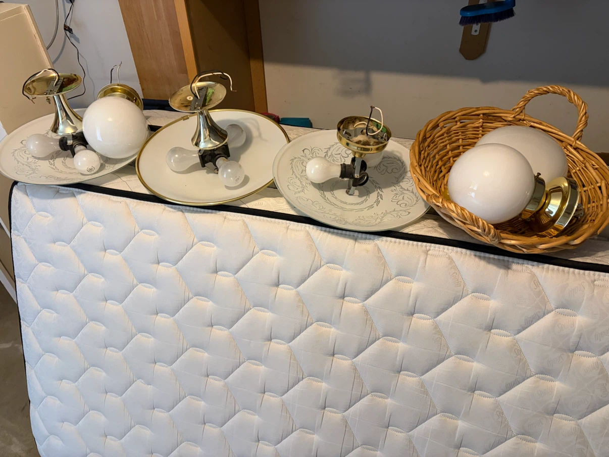 Set Flush Mount Ceiling Lights with Glass Shades