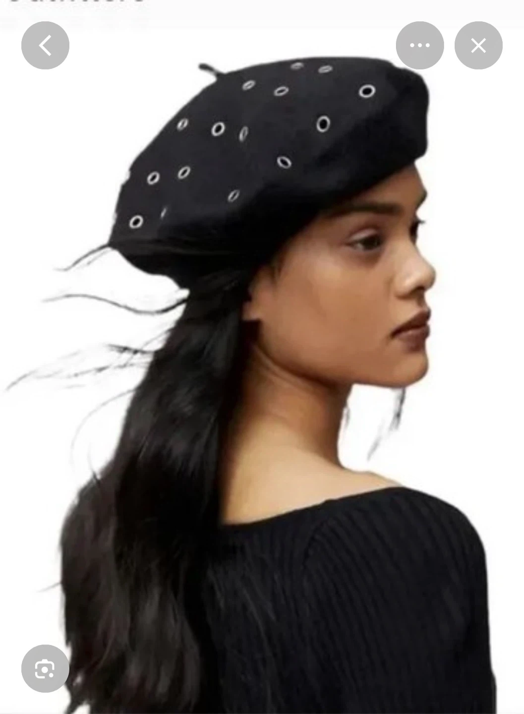 Red or Black Beret with eyelets.