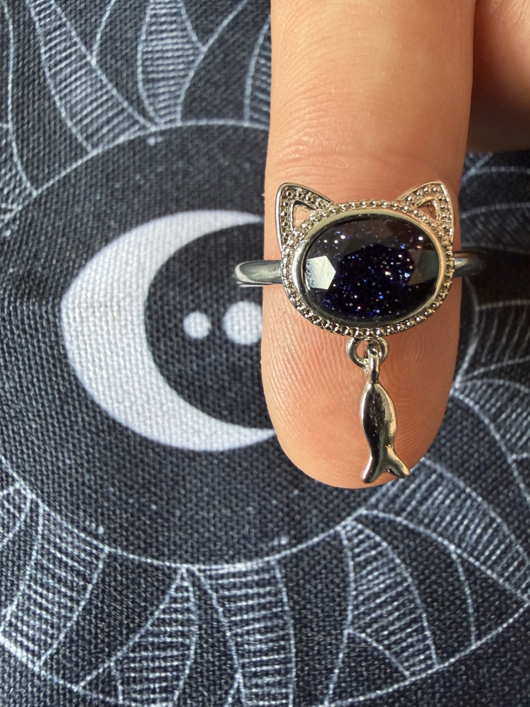 Cat with Fish Charm Ring - photo 3