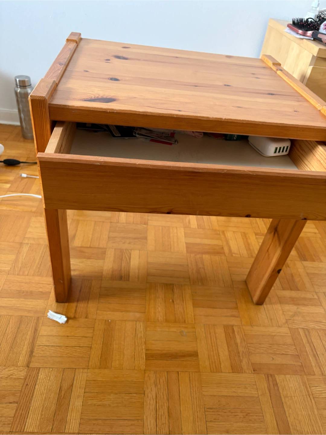 Wooden Side Table with Drawer - photo 2