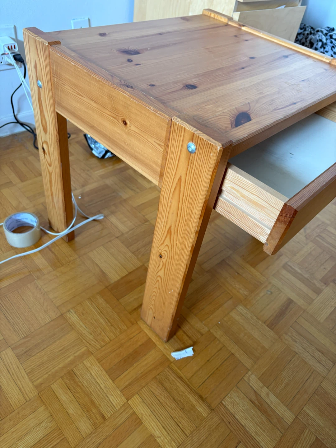 Wooden Side Table with Drawer - photo 4