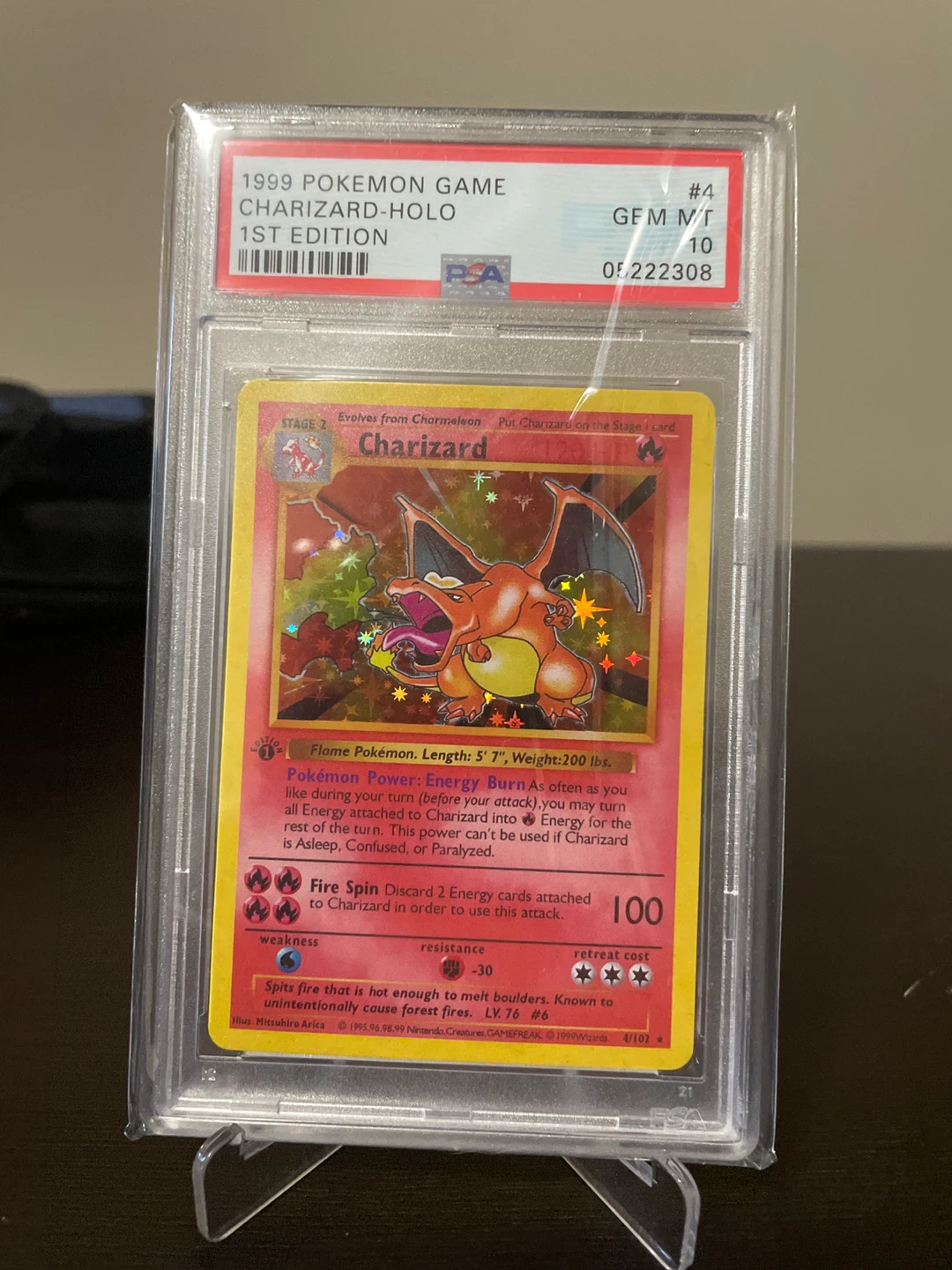 1999 Pokemon Charizard Holo 1st Edition replica fan art proxy - photo 2