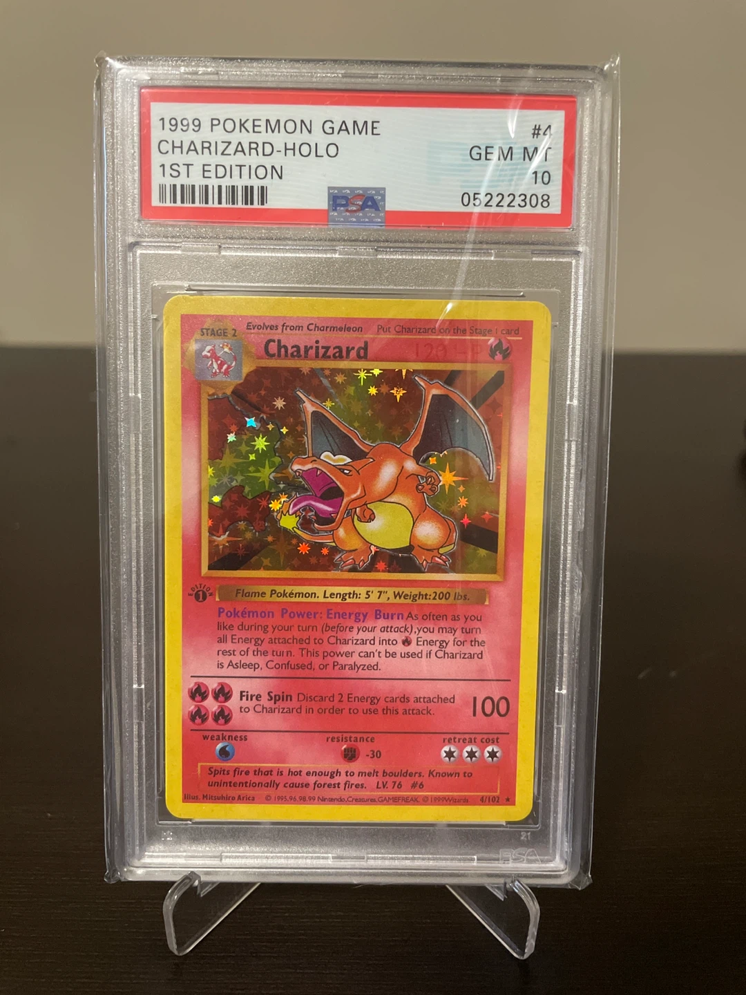 1999 Pokemon Charizard Holo 1st Edition replica fan art proxy - photo 4