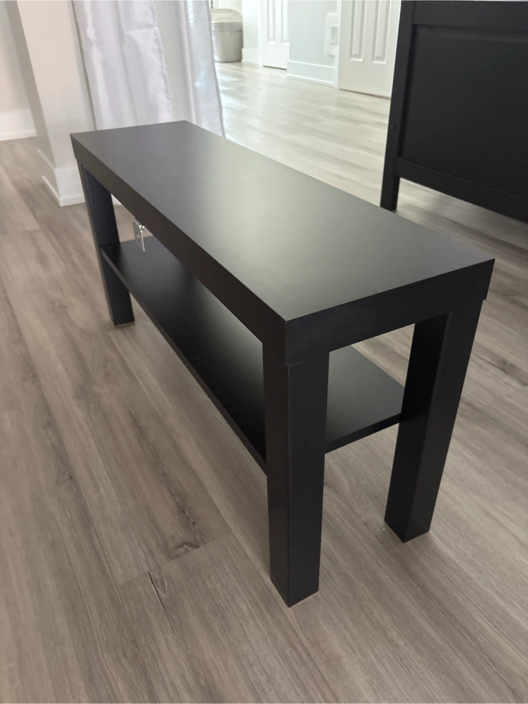 Black Bench with Shelf