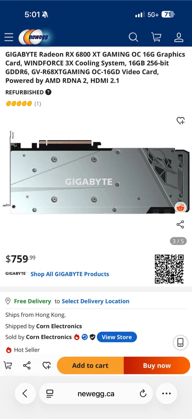 GIGABYTE Radeon RX 6800 XT GAMING OC 16GB GDDR6 Graphics Card - photo 3