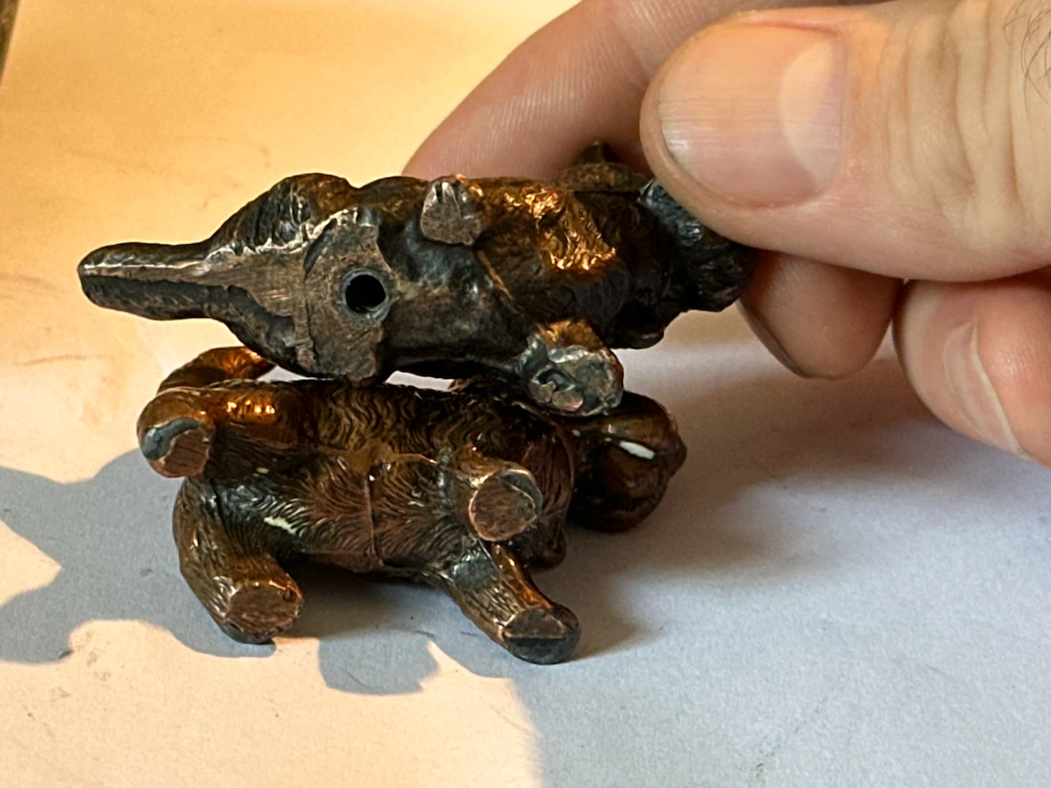 Antique Art Deco Bronze Scottie Dogs Pair 2” - photo 5