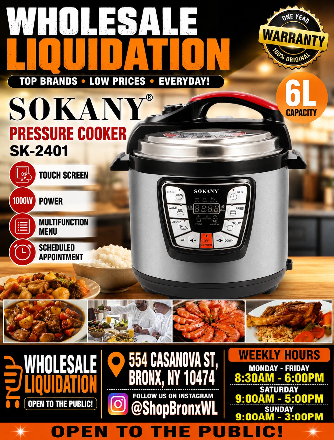 Sokany Pressure Cooker SK-2401 6L