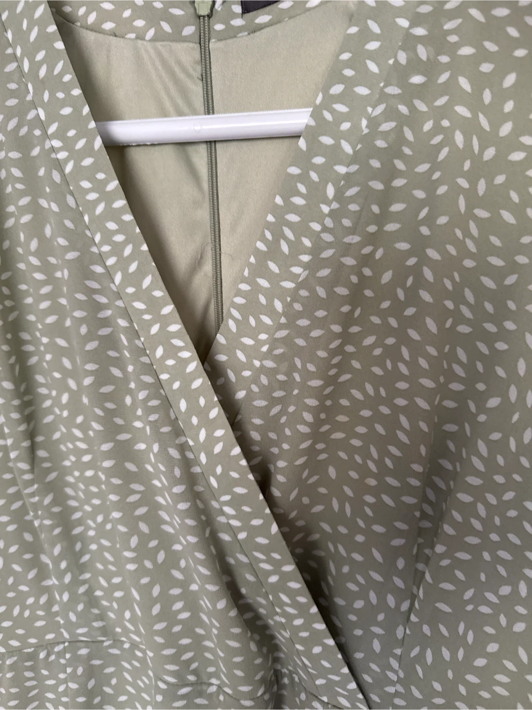 Sage Green Floral Print Wrap Dress