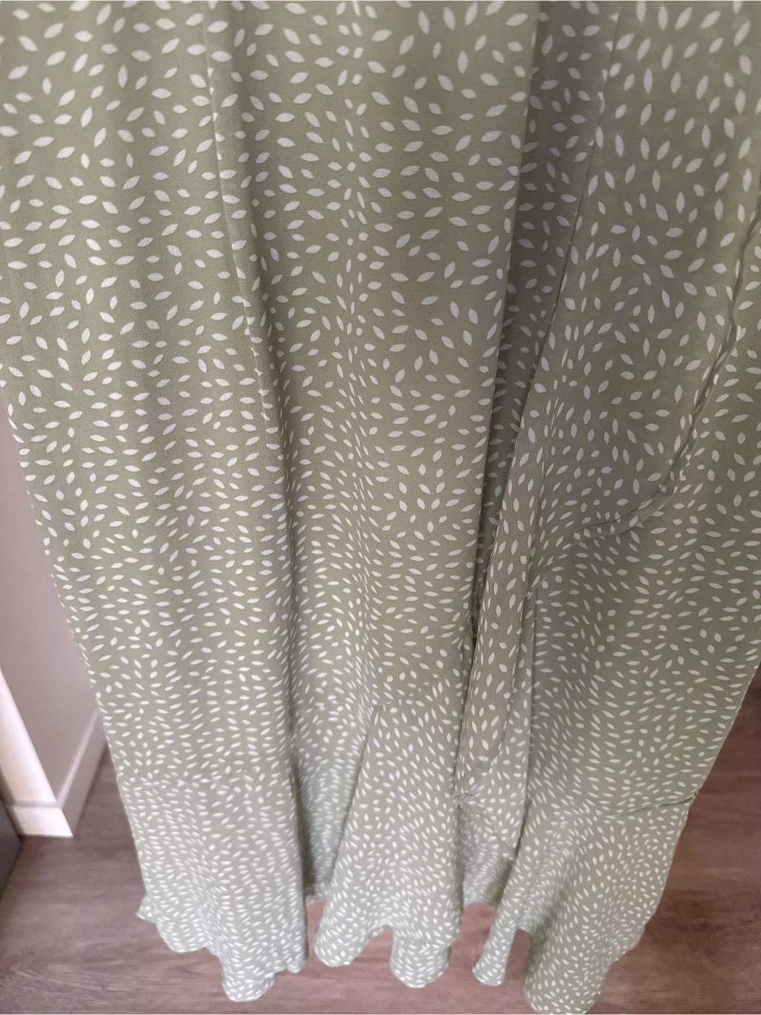 Sage Green Floral Print Wrap Dress - photo 2