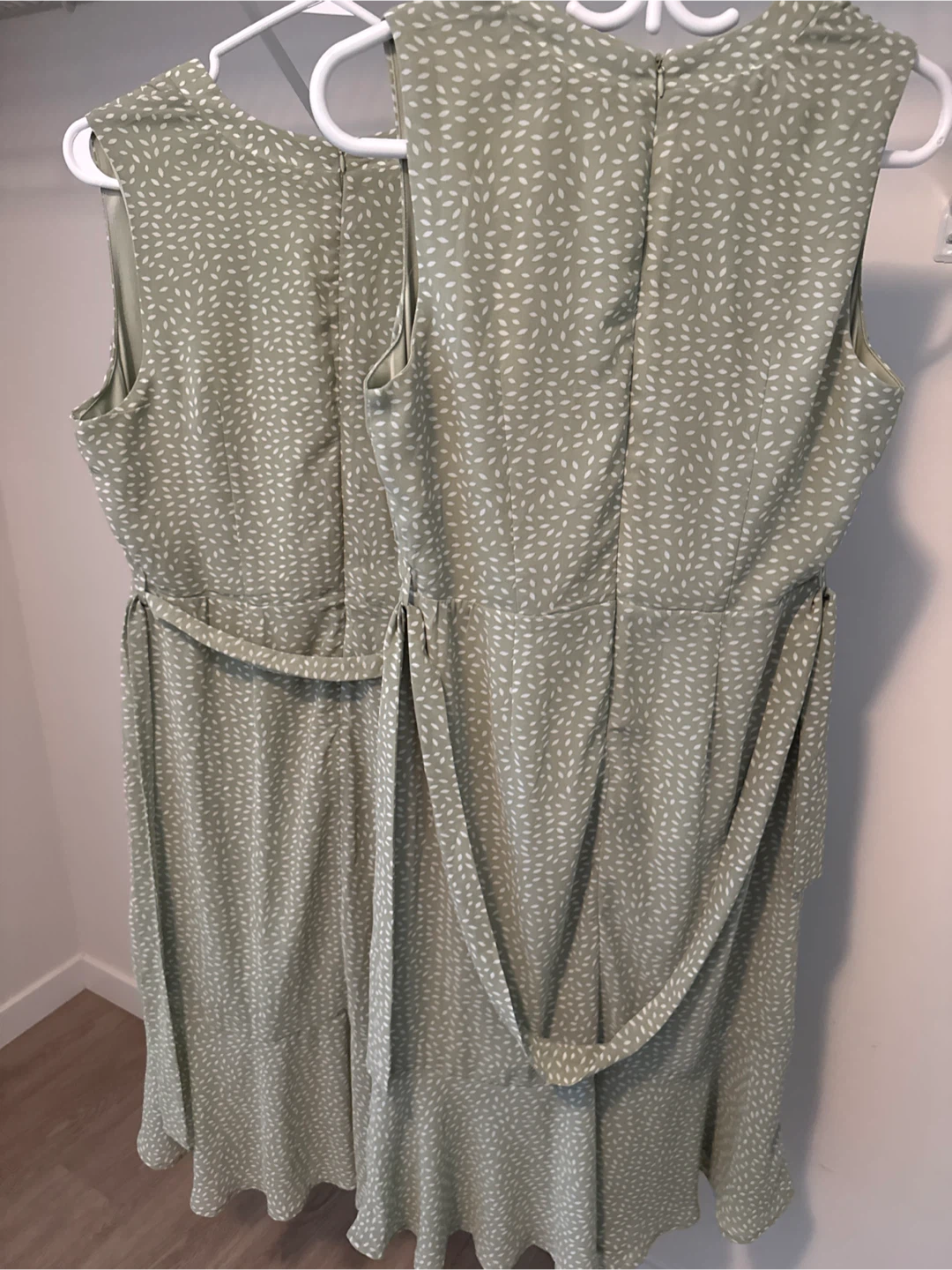 Sage Green Floral Print Wrap Dress - photo 3