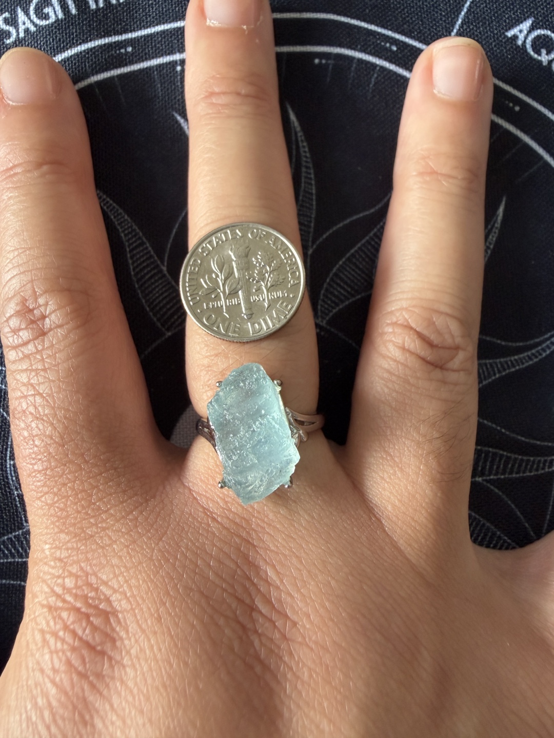 Raw Aquamarine Crystal Ring - photo 2