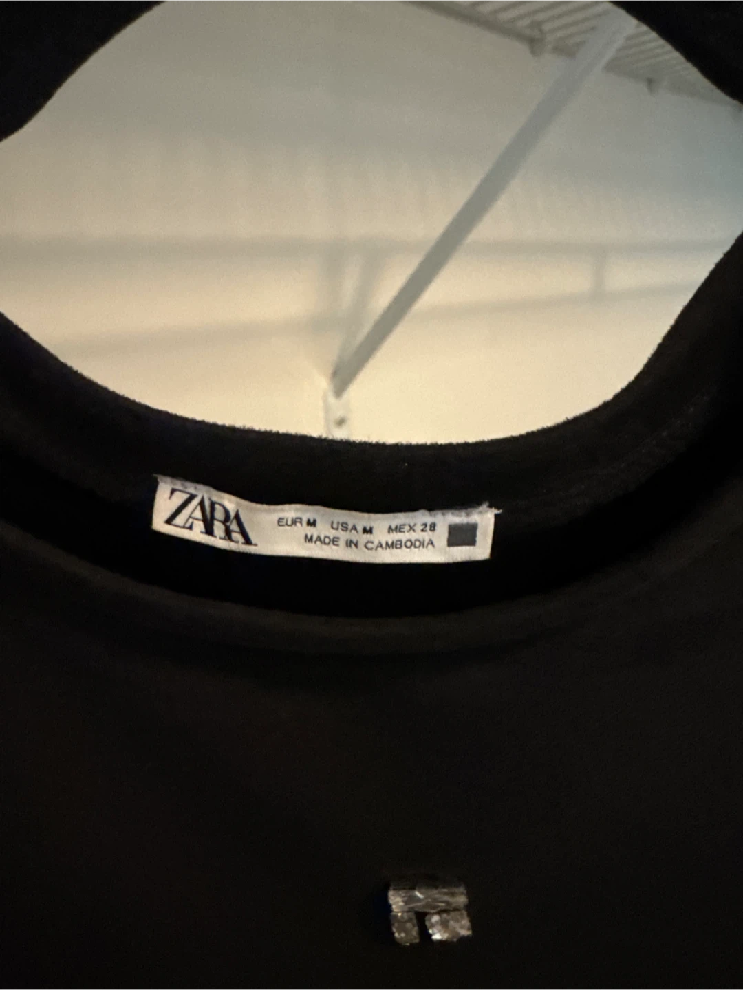 ZARA Black Embellished T-Shirt Dress - Size Medium - photo 2
