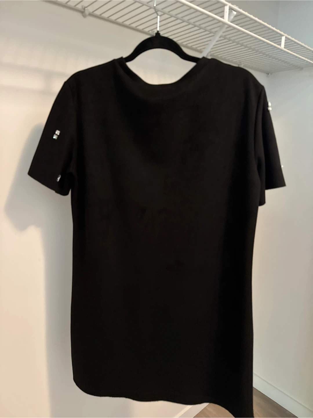 ZARA Black Embellished T-Shirt Dress - Size Medium - photo 4