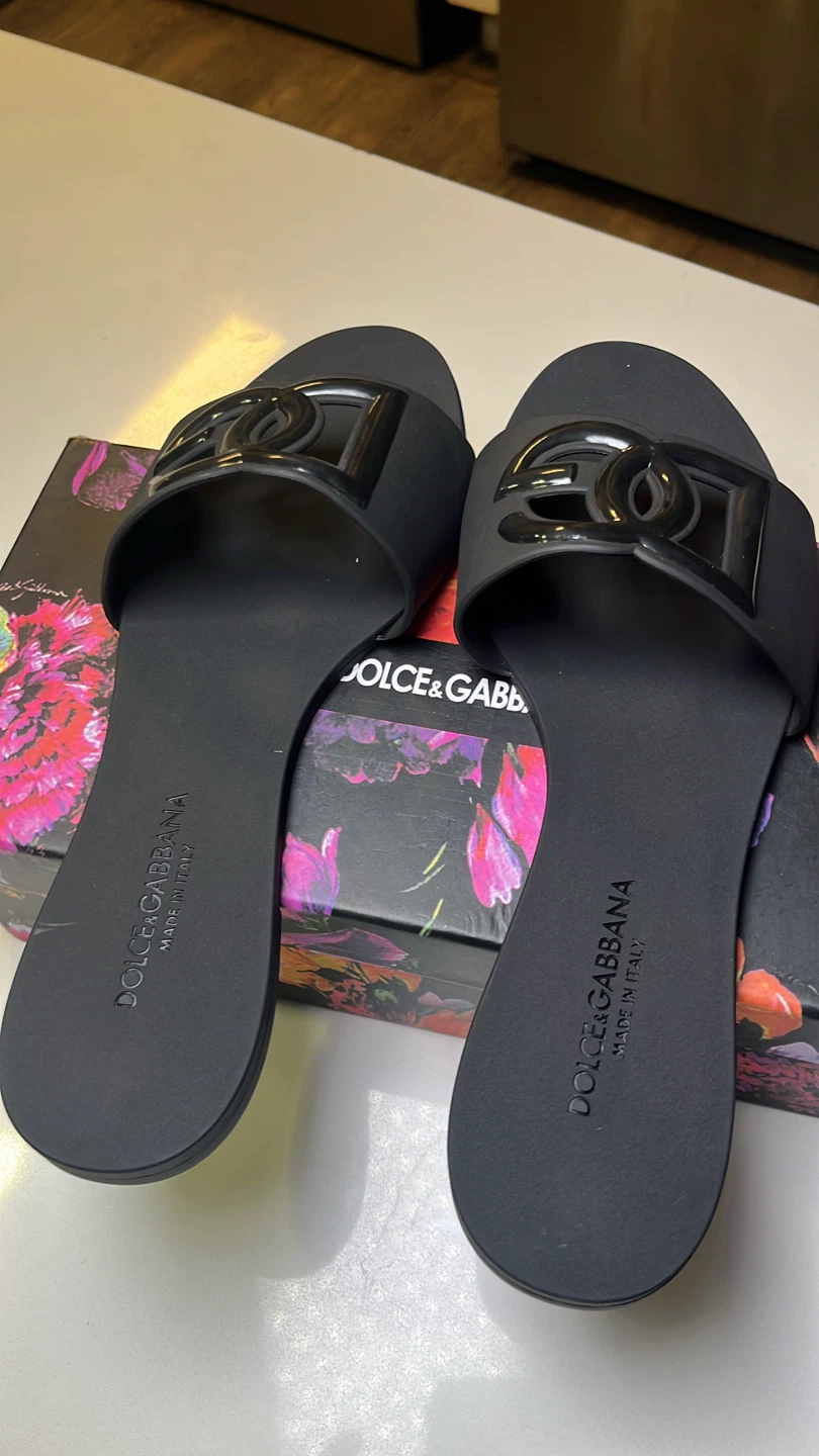 Dolce & Gabbana black slide sandals