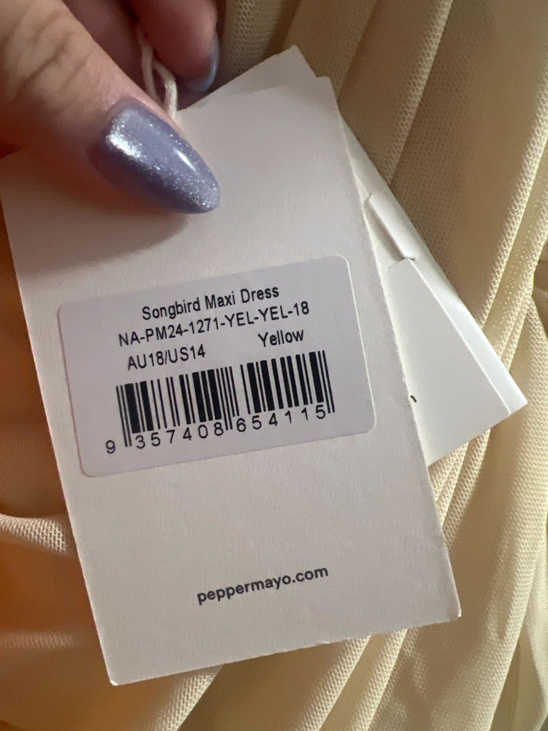 Peppermayo strapless maxi dress in yellow NWT - photo 5
