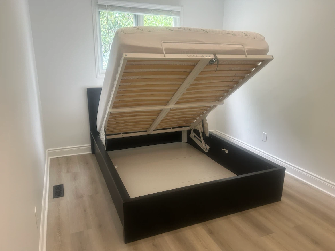 Queen Black Storage Bed Frame with Lift-Up Mattress Base - photo 2