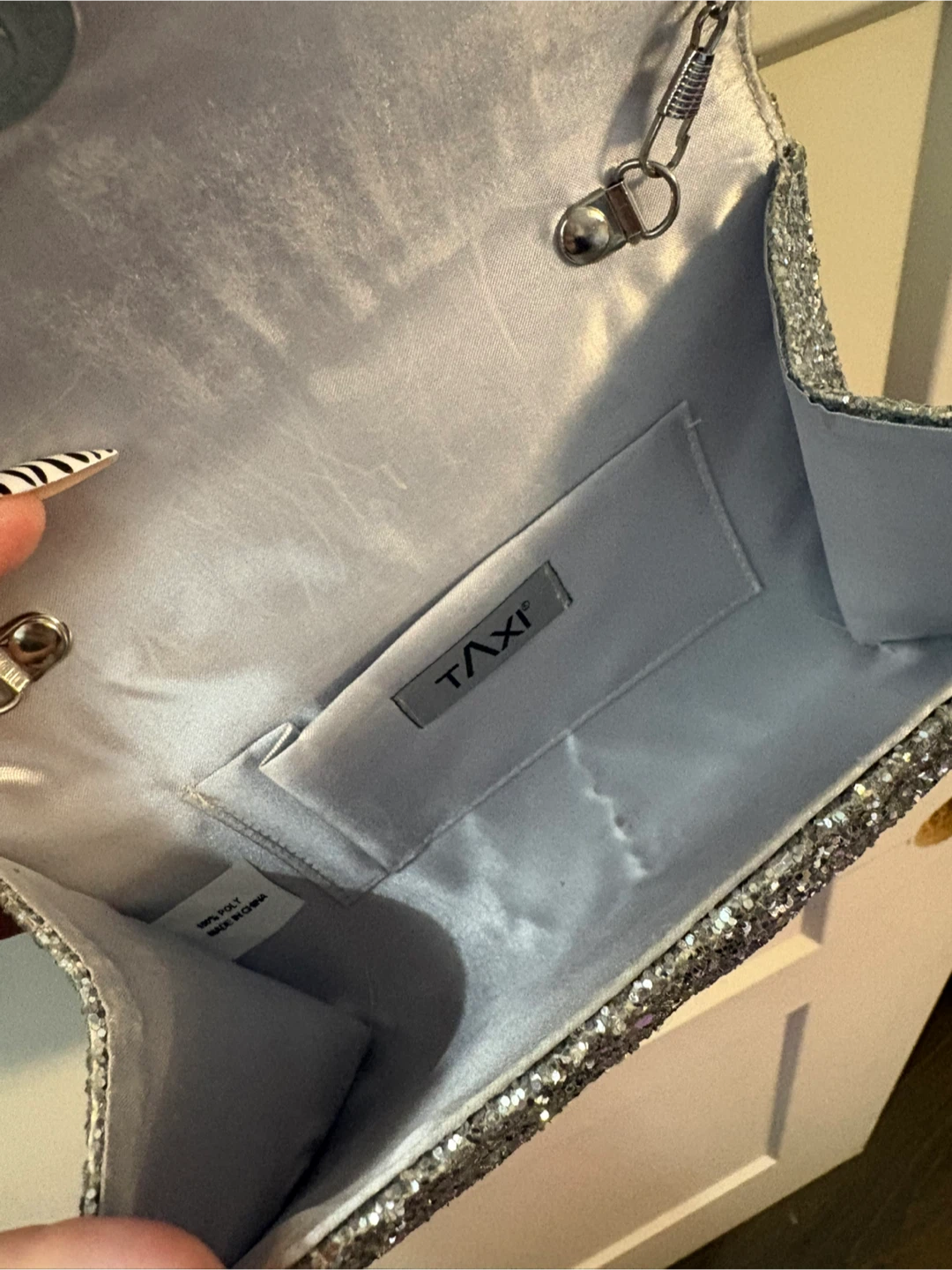 Silver Glitter Clutch Bag by TAXI - photo 2