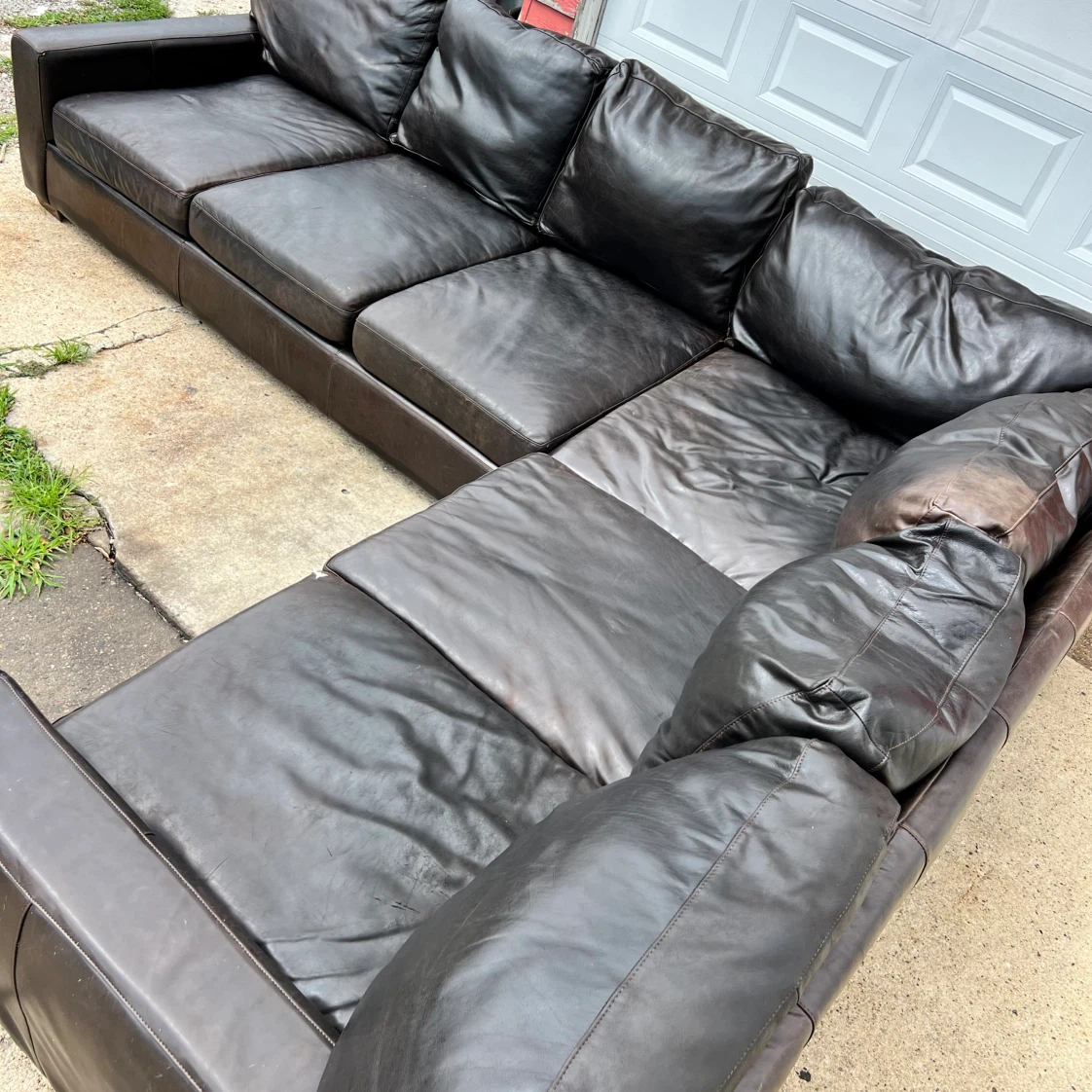 Brown Leather Sectional Couch