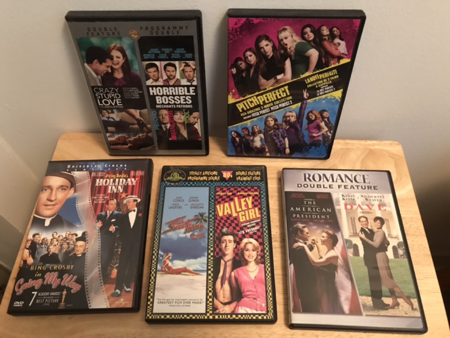 Double feature movie DVDs - 2 for $5