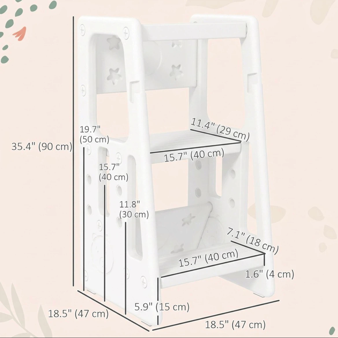 Adjustable Toddler Tower (plastic, light and  easy to clean) - photo 2