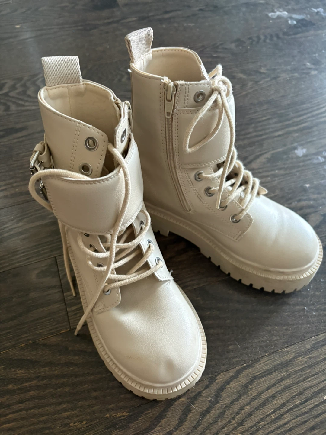 ZARA Beige Combat Boots kids