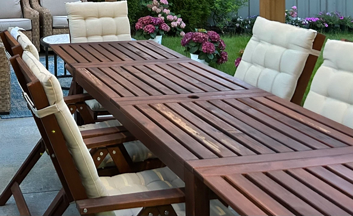 IKEA ÄPPLARÖ Patio Set – Table, 6 Chairs, Cushions & Umbrella - photo 2