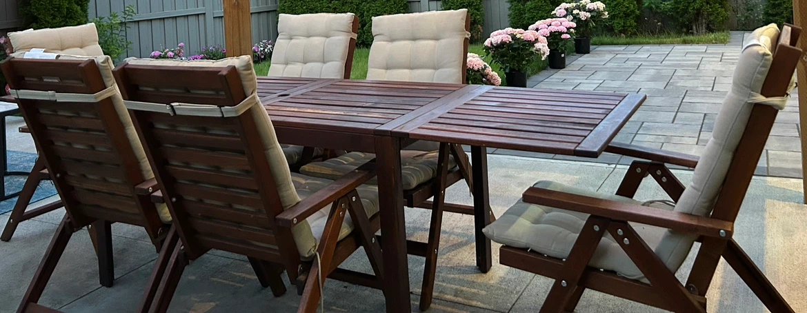 IKEA ÄPPLARÖ Patio Set – Table, 6 Chairs, Cushions & Umbrella - photo 3